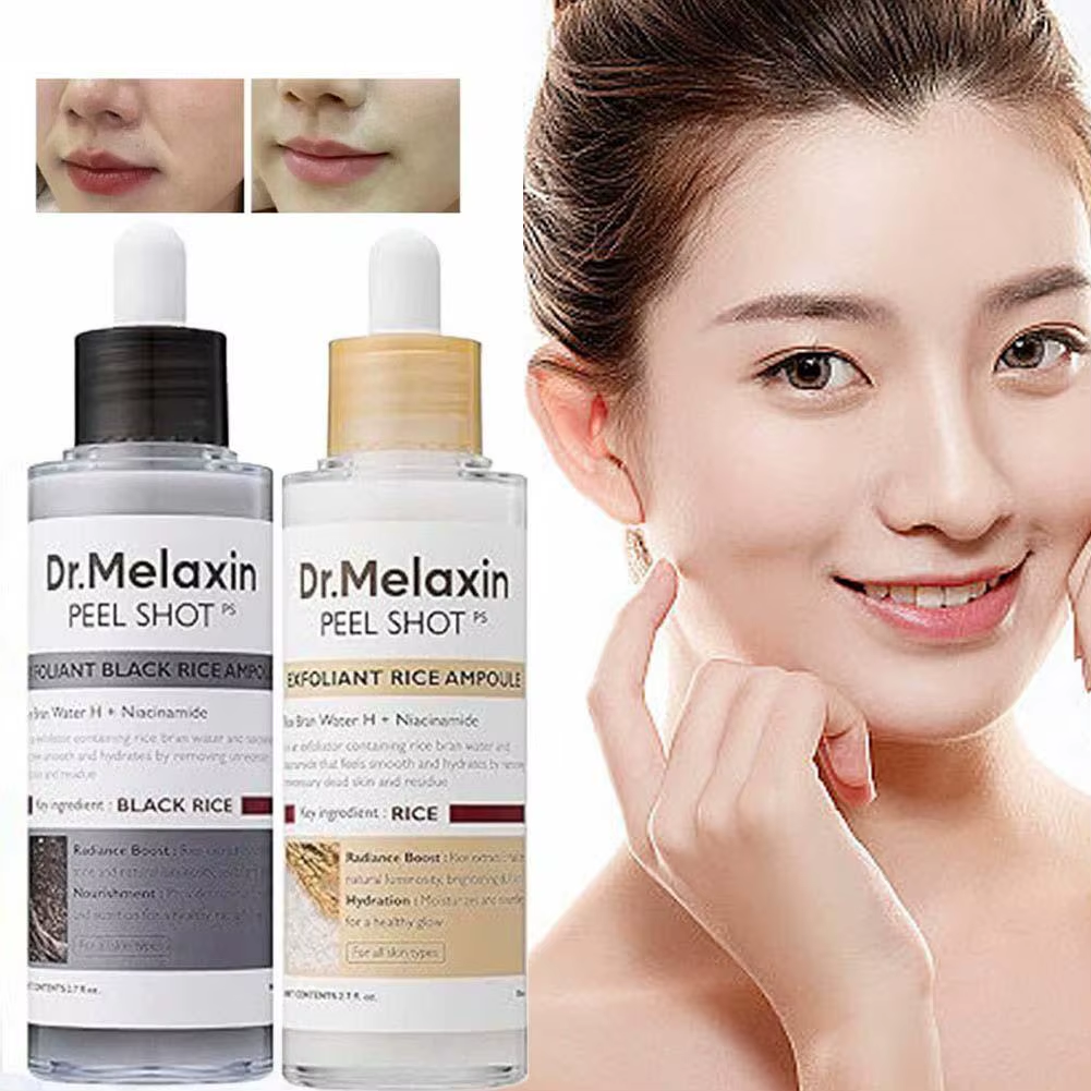 Korean Dr. Melaxin White & Black Rice Exfoliating Essence Gentle Moisturizing Hydrating Softening Skin Care Serum